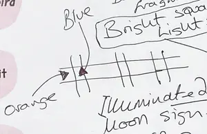 Illuminated moon sign. Square coloured windows (Art Deco Aesthetic?) - 211110 1730 Aesthetic 2.png